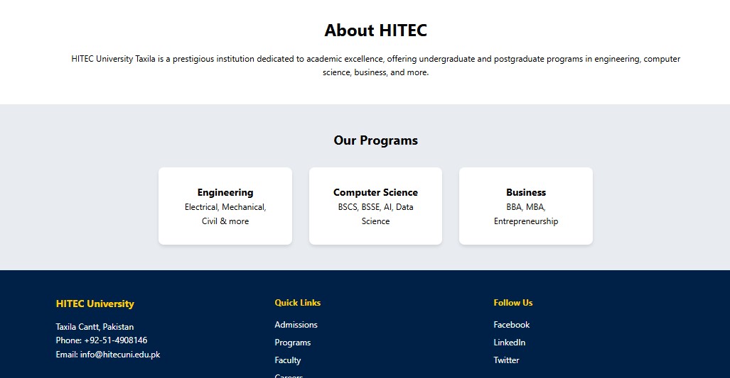 University Landing Page Screenshot 2