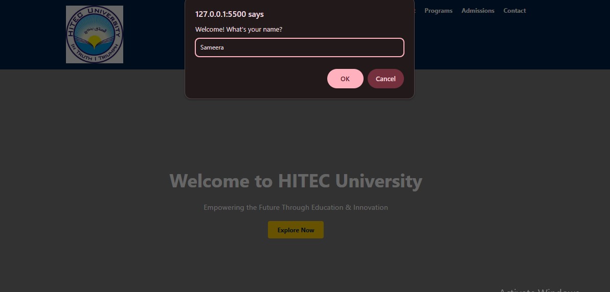 University Landing Page Screenshot 1